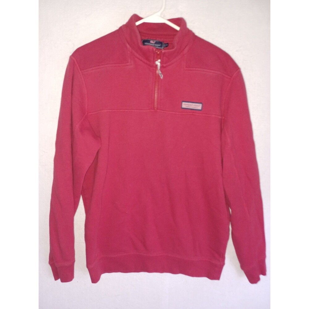 VINEYARD VINES Women's Size S Martha's Vineyard Red Fleece 1/4 Zip Pullover